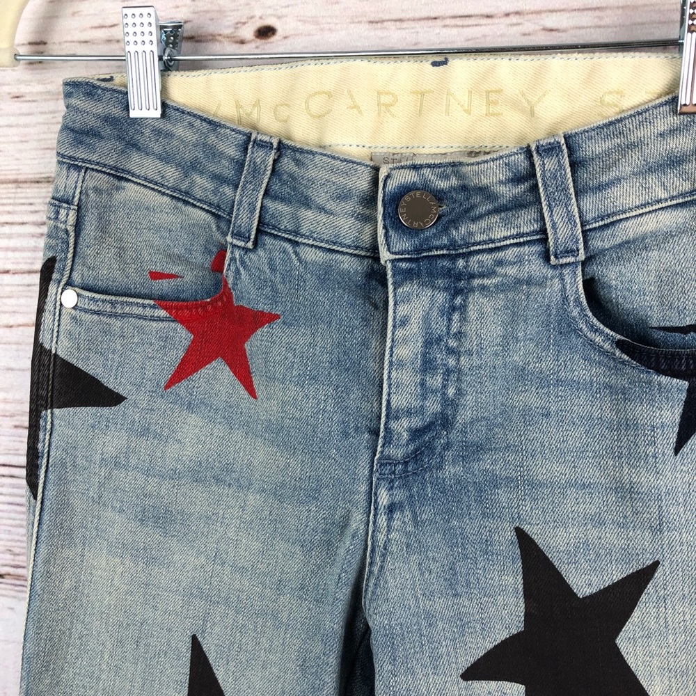 Stella McCartney Multi Color Star Print Jean Sz 25 - Picture 6 of 14